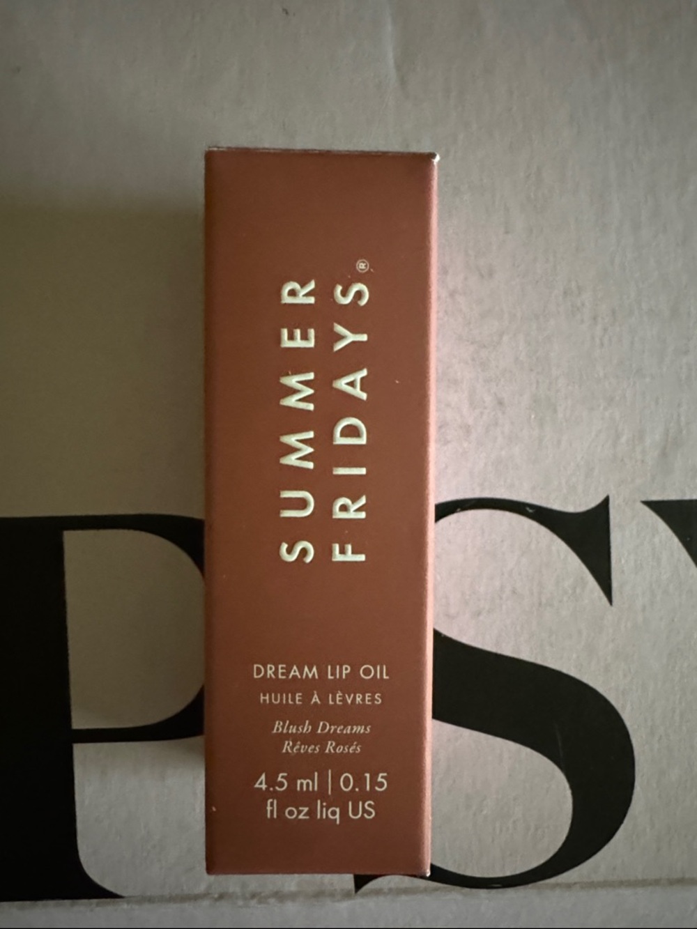 Summer Fridays Dream Lip Oil — Blush Dreams (rose-gold packaging, pink label)